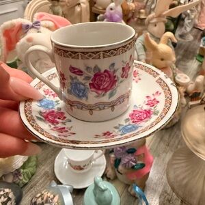 Floral Teacup and Saucer Set
